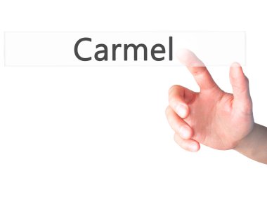 Carmel - El üzerinde bulanık arka plan kavramı bir düğmeye basarak