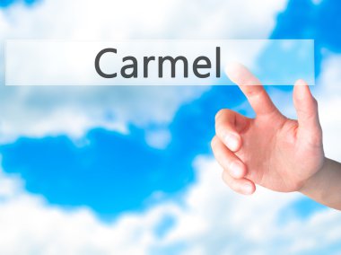 Carmel - El üzerinde bulanık arka plan kavramı bir düğmeye basarak