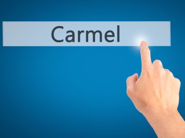 Carmel - El üzerinde bulanık arka plan kavramı bir düğmeye basarak