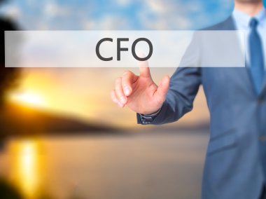 Cfo (Chief Financial Officer) - Digital sc üzerinde işadamı basın