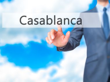 Casablanca - işadamı basın dijital ekranda.