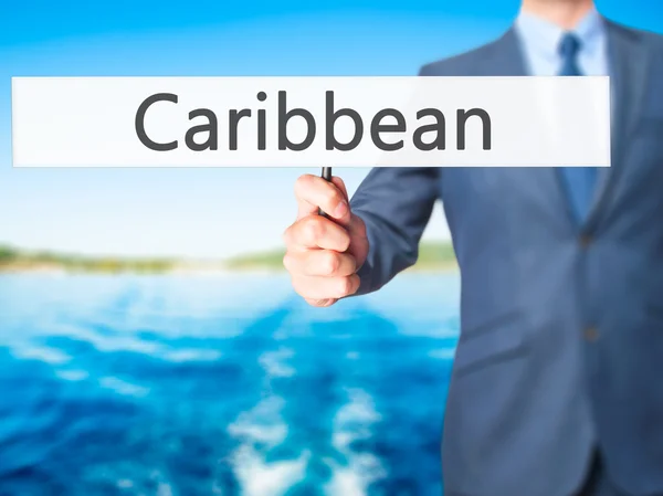Caribe - Homem de negócios mostrando sinal — Fotografia de Stock