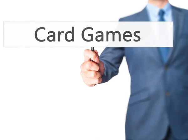 Kaartspellen - zakenman teken tonen — Stockfoto