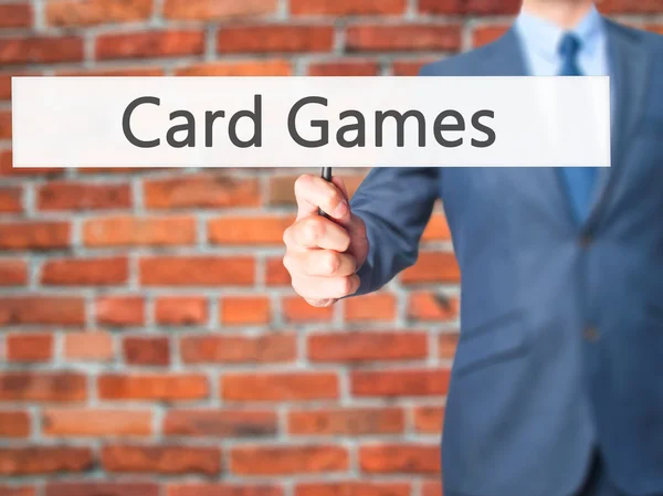 Card Games - Business man showing sign — Stock Photo, Image