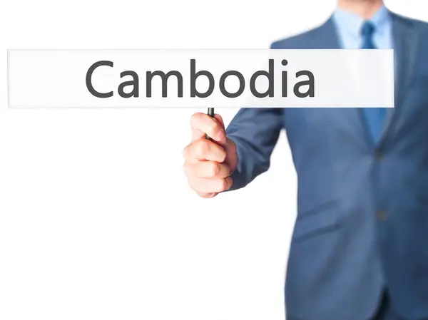 Cambodia - Business man showing sign — Stock Photo, Image