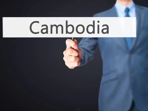 Cambodia - Business man showing sign — Stock Photo, Image