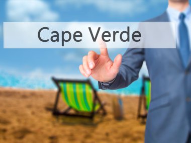 Cape Verde - işadamı tıklatın sanal dokunmatik ekran.
