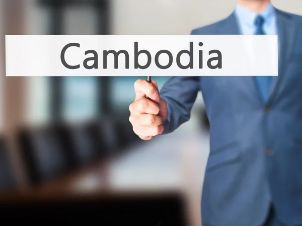 Cambodia - Business man showing sign — Stock Photo, Image