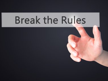 Kurallar - arka plan bulanık c üzerinde bir düğmeye basarak el kırma