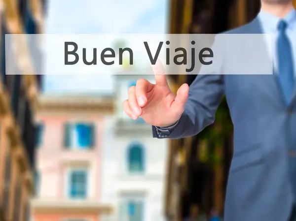 Buen Viaje (гарна поїздка по-іспанськи) - бізнесмен рука touch зад — стокове фото