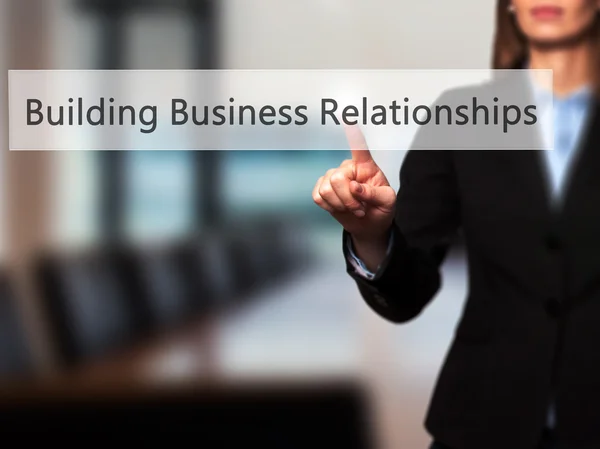 Building Business Relationships - Businesswoman pressing modern — Stock Photo, Image