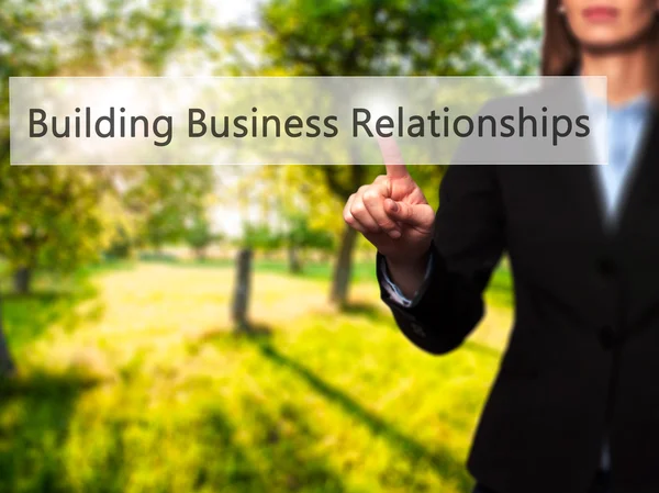 Building Business Relationships - Businesswoman pressing modern — Stock Photo, Image