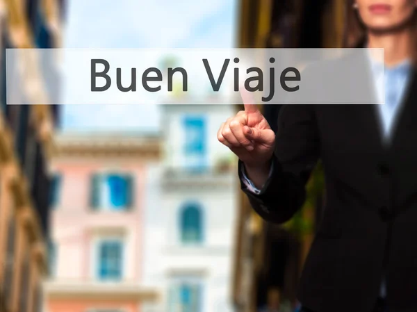 Buen Viaje (гарна поїздка по-іспанськи) - бізнес-леді пресування суч — стокове фото