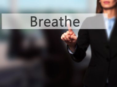 -Nefes üzerinde sanal bir sc modern düğmelere basarak işkadını