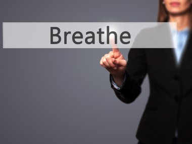 -Nefes üzerinde sanal bir sc modern düğmelere basarak işkadını