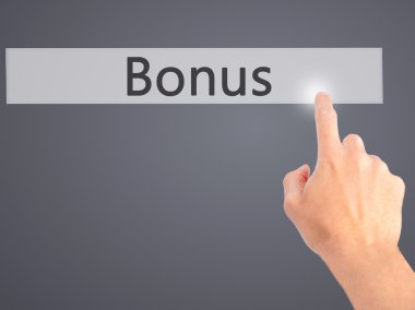 Bonus - El üzerinde bulanık arka plan kavramı bir düğmeye basarak 