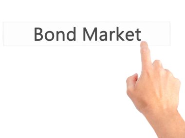 Bond Piyasası - El bulanık arka plan kibir bir düğmeye basarak