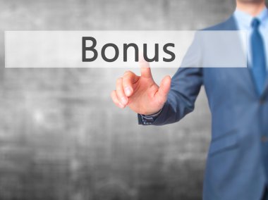Bonus - Sanal ekranda işadamı el dokunmatik düğmesi interf