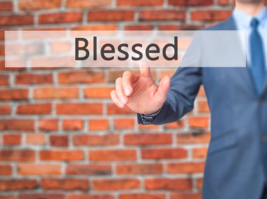 Blessed - Sanal ekran inte işadamı el dokunmatik düğmesi