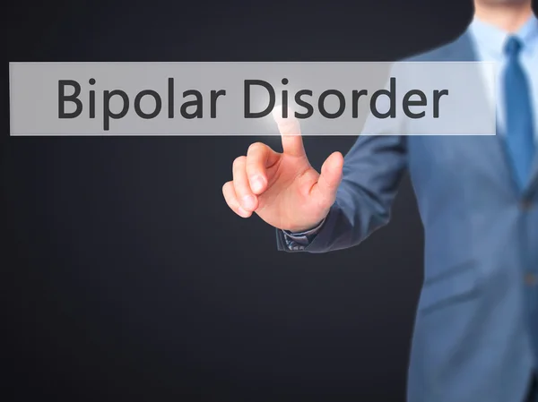 Transtorno bipolar - Botão de toque manual do empresário no sc virtual — Fotografia de Stock