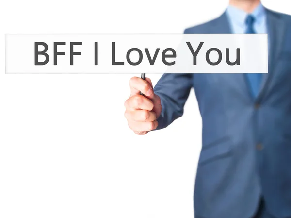 Bff I Love You - ビジネスマンハンドホールディングサイン — ストック写真