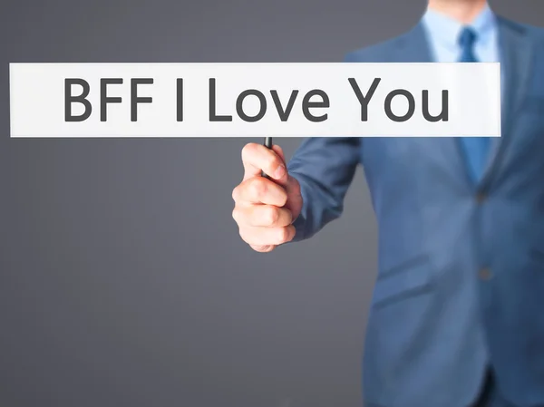 Bff I Love You - ビジネスマンハンドホールディングサイン — ストック写真