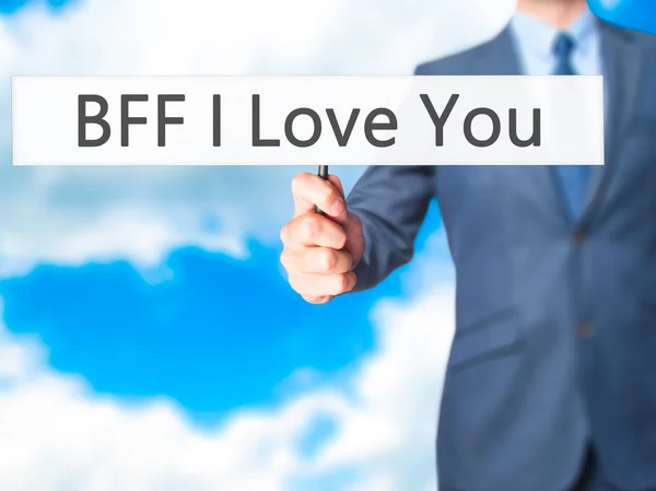 Bff I Love You - ビジネスマンハンドホールディングサイン — ストック写真