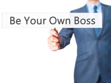 Kendi Boss olun - İşadamı el tutma işareti