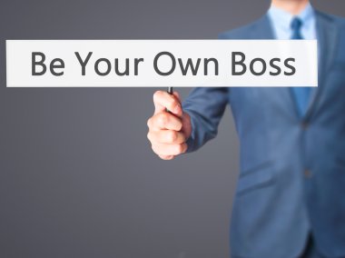 Kendi Boss olun - İşadamı el tutma işareti