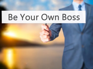 Kendi Boss olun - İşadamı el tutma işareti