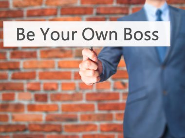 Kendi Boss olun - İşadamı el tutma işareti