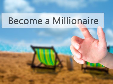 Bir Milyoner - Bulanık backgro üzerinde bir düğmeye basarak el