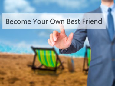 Kendi Best Friend - işadamı el düğmeye basmak ol