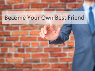 Kendi Best Friend - işadamı el düğmeye basmak ol