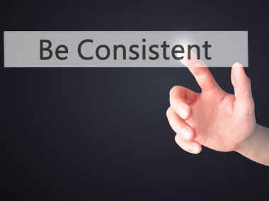 Olmak tutarlı - arka plan bulanık con üzerinde bir düğmeye basarak el