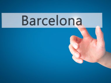 Barselona - El bulanık arka plan konsepti bir düğmeye basarak