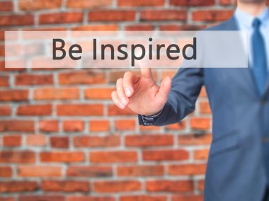 Olmak Inspired - işadamı el basarak düğmesini Touch ekran i