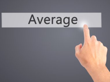 Ortalama - arka plan bulanık kavramı o üzerinde bir düğmeye basarak el