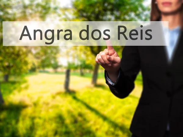 Angra dos Reis - Mão feminina isolada tocando ou apontando para — Fotografia de Stock