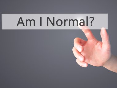 Normal miyim? -Arka plan bulanık con üzerinde bir düğmeye basarak hand