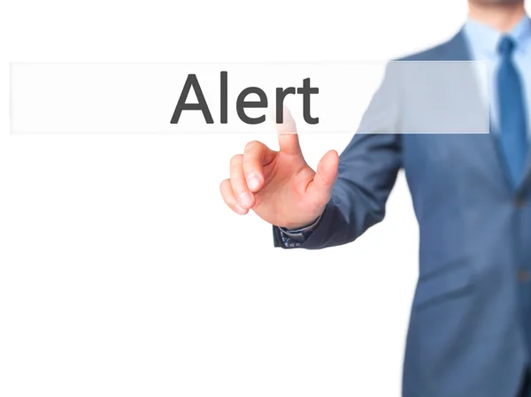Alert -  Businessman press on digital screen. — Stock Photo, Image