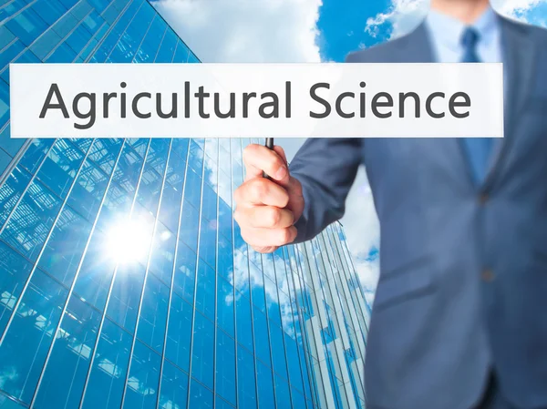 Sciences agronomiques - enseigne main homme d'affaires — Photo