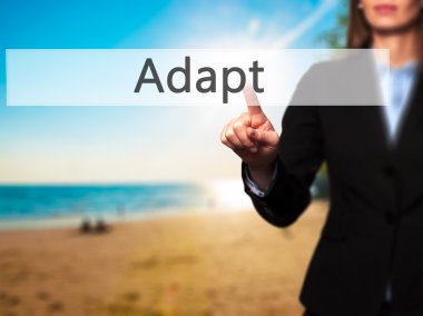Adapt - İzole kadın el dokunma veya düğmeye işaret
