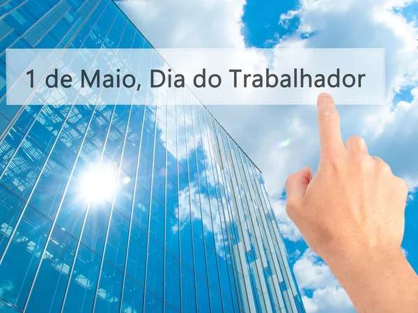 1 de Maio, Dia Trabalhador (i portugisiska: 1 maj, Labor Day) — Stockfoto