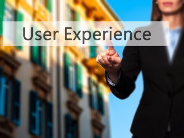 Kullanıcı deneyimi - VI üzerinde modern düğmelere basarak işkadını