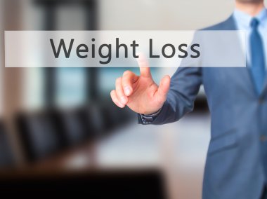 Kilo kaybı - işadamı tıklatın sanal dokunmatik ekran.