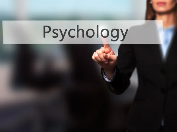 Psychologie - isolierte weibliche Hand, die den Hintern berührt oder auf ihn zeigt — Stockfoto