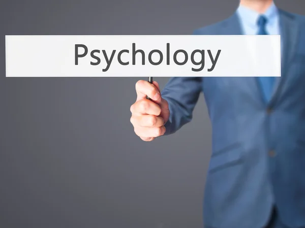 Psicología - Hombre de negocios mostrando signo — Foto de Stock