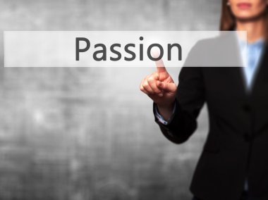 Tutku - İş kadını sanal bir sc modern düğmelere basarak