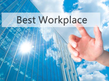 En İyi İşyeri - El bulanık arka plan co bir düğmeye basarak